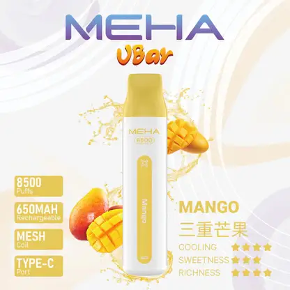 MEHA VBar 小白條 8500 電子煙 ｜ 繁忙通勤間快速填補空檔 ｜ 簡約外型呈現一致輸出品質與獨特細膩煙霧質感