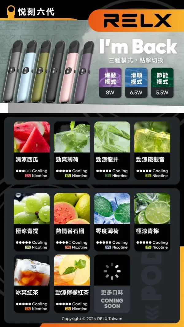 RELX 六代通用煙彈｜居家獨處靜心｜陪伴您於緩慢時光中構築深層自我對話【滿3加購350送主機 / 滿10送2】超值福利